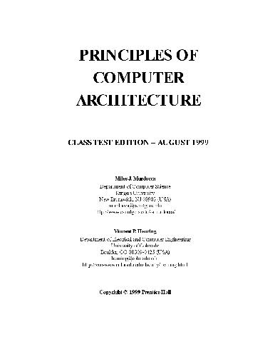 Principles Of Computer Architecture