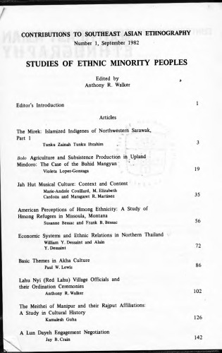 Studies of ethnic minority peoples