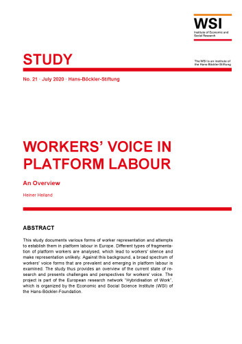 Workers' Voice in Platform Labour. An Overview
