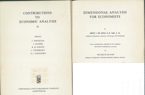 Dimensional Analysis for Economists