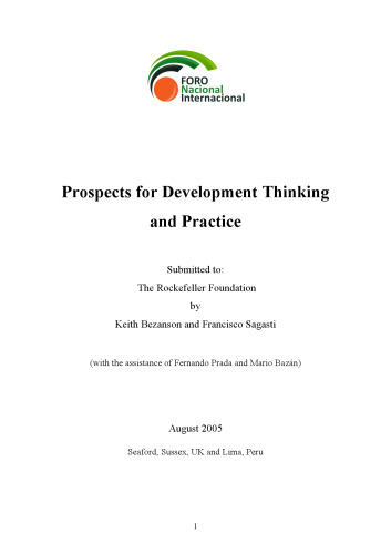 Prospects for Development Thinking and Practice