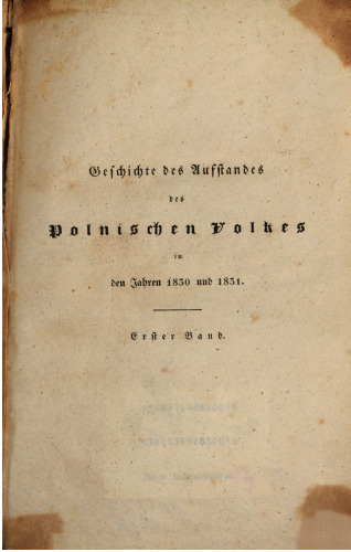 Geschichte des Aufstandes des polnischen Volkes in den Jahren 1830 und 1831