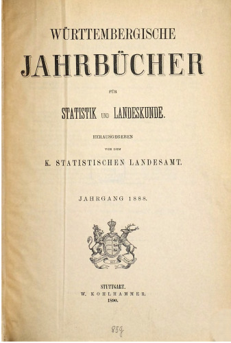 Württembergische Jahrbücher für Statistik und Landeskunde