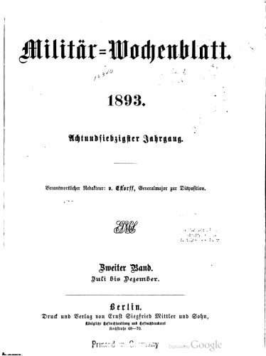 Militär-Wochenblatt