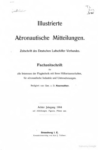 Illustrierte Aeronautische Mitteilungen. Zeitschrift des Deutschen Luftschiffer-Verbandes