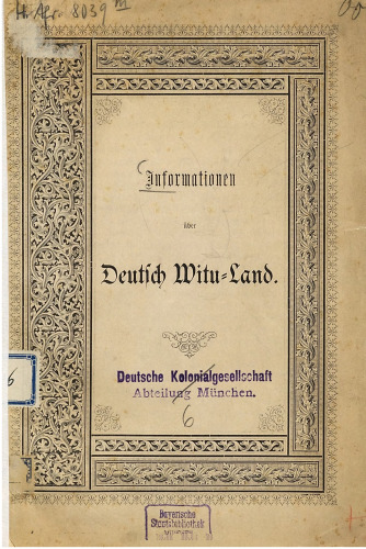 Informationen über Deutsch Witu-Land
