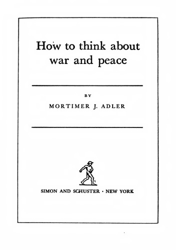 How to Think about War and Peace