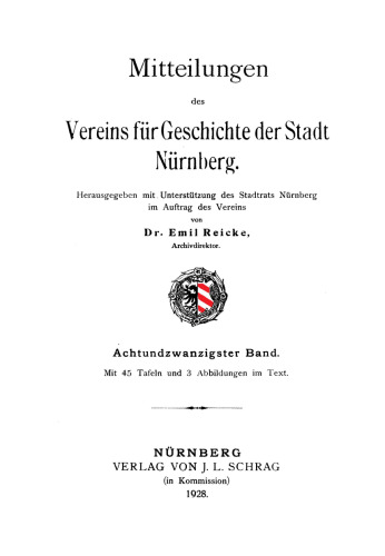 Mitteilungen des Vereins für Geschichte der Stadt Nürnberg