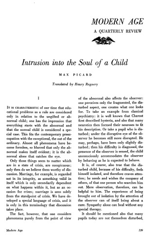 Intrusion into the Soul of a Child