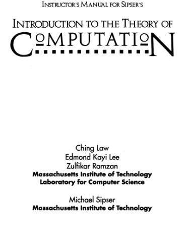 Introduction to the theory of computation. Solutions