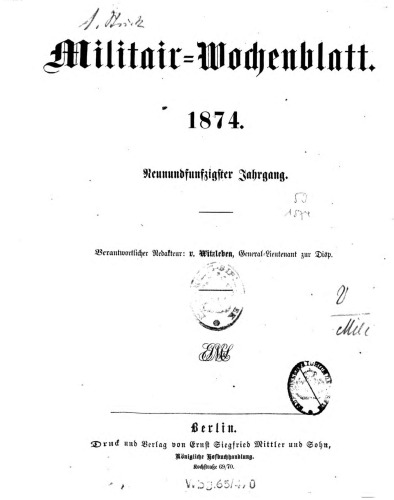 Militär-Wochenblatt