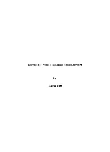 Notes on the Spencer resolution
