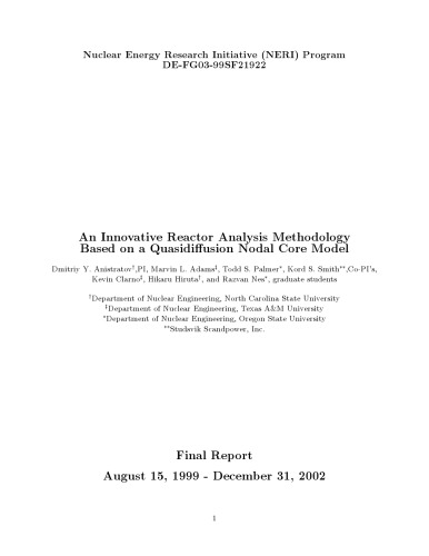 Reactor Analysis Methodology - Quasidiffusion Nodal Core Model