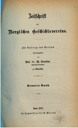 Zeitschrift des Bergischen Geschichtsvereins