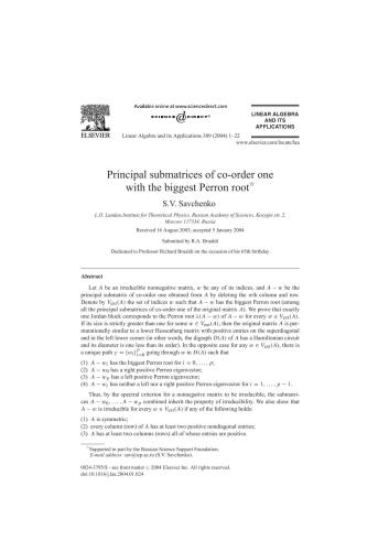 Linear Algebra and its Applications. Volume 389