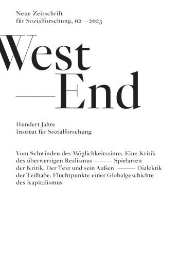 WestEnd. Neue Zeitschrift für Sozialforschung, 2/2023