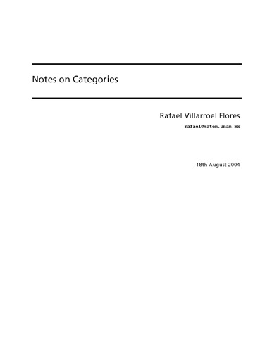 Notes on Categories [Lecture notes]