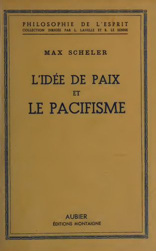 L'idée de paix et le pacifisme