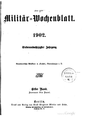 Militär-Wochenblatt