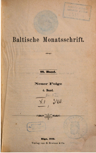 Baltische Monatsschrift