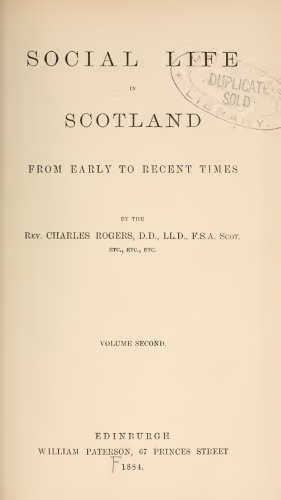 Social life in Scotland from early to recent times