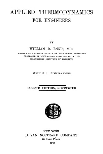 Applied Thermodynamics for Engineers