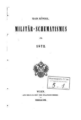 Militär-Schematismus des österreichischen Kaisertums für 1872