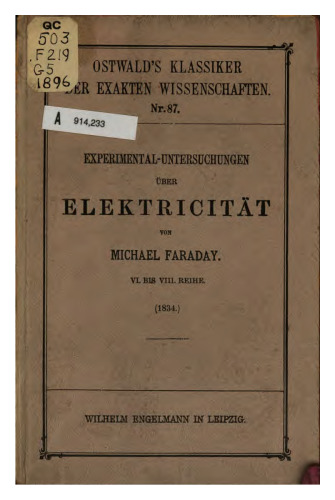 Experimental-Untersuchungen über Elektrizität (1834)