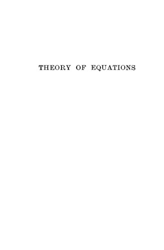 Theory of equations