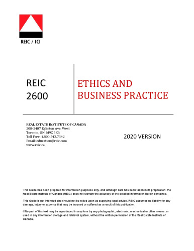 Ethics and Business Practice - REIC2600