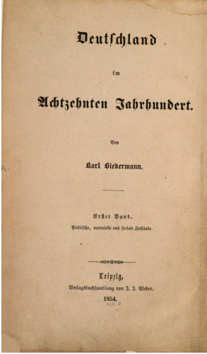 Deutschlands politische, materielle und sociale [soziale] Zustände