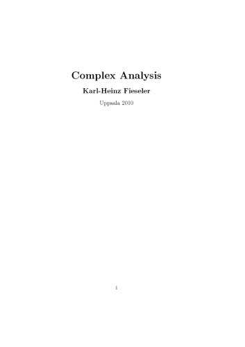 Complex Analysis [Lecture notes]