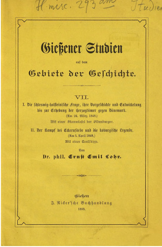 Gießener Studien auf dem Gebiete der Geschichte