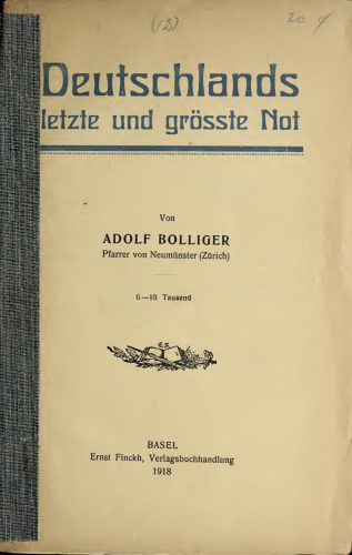 Deutschlands letzte und grösste Not