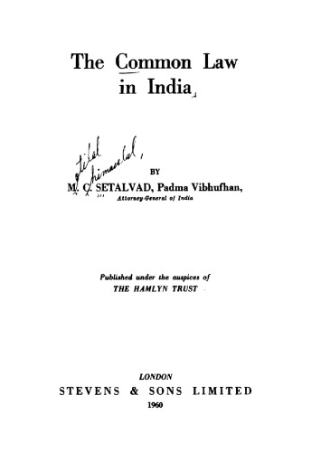 The common law in India