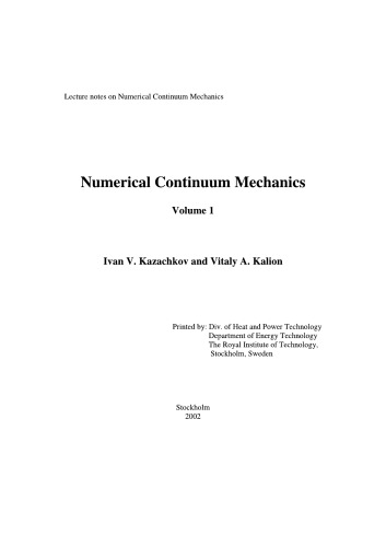 Numerical Continuum Mechanics