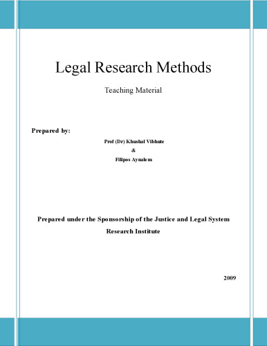 Legal Research Methods: Teaching Material