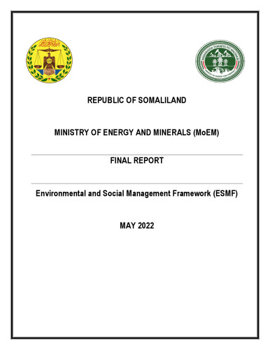 Environmental and Social Management Framework (ESMF). Final report