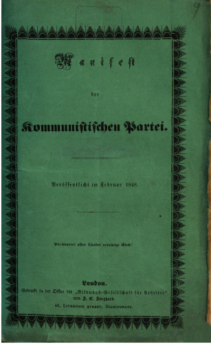 Manifest der Kommunistischen Partei. Veröffentlicht im Februar 1848