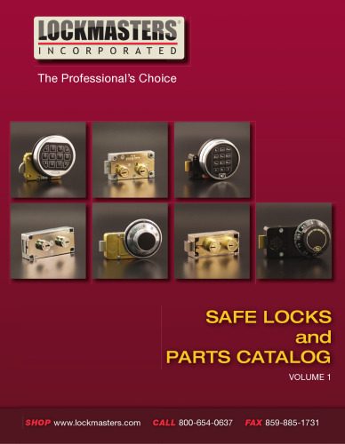 Lockmasters 2010 Safe Locks Parts Catalog