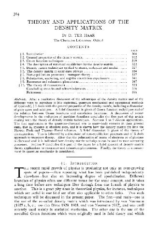 Theory and applications of the density matrix