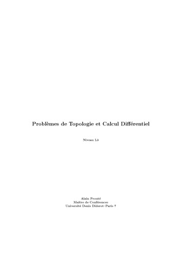 Problèmes de Topologie et Calcul Différentiel