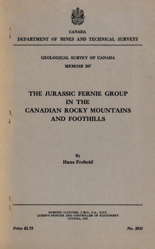 The Jurassic Fernie group in the Canadian Rocky Mountains and foothills