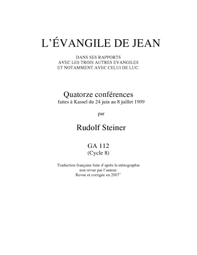 L'évangile de Jean. Dans ses rapports avec les trois autres évangiles