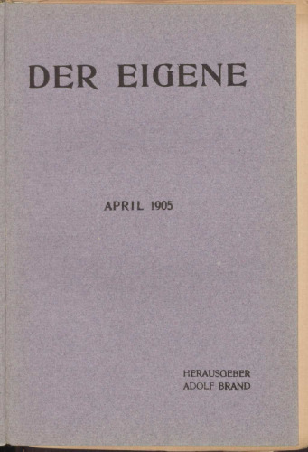 Der Eigene: April 1905