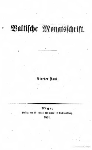 Baltische Monatsschrift