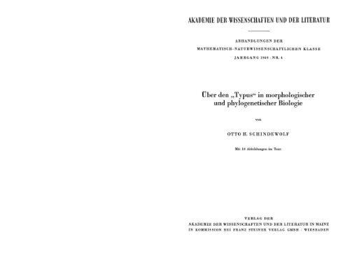 Ueber den 'Typus' in morphologischer und phylogenetischer Biologie