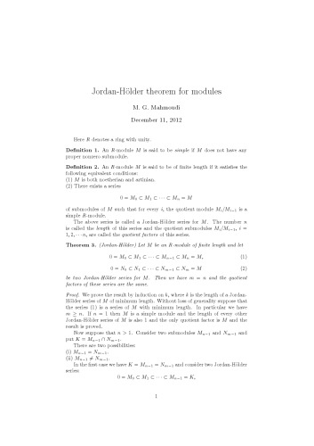 Jordan-Hölder theorem for modules