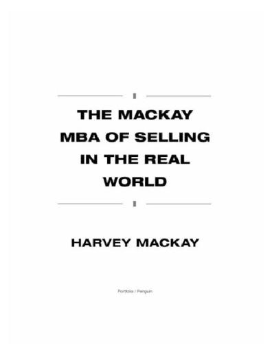 The Mackay MBA of Selling in the Real World