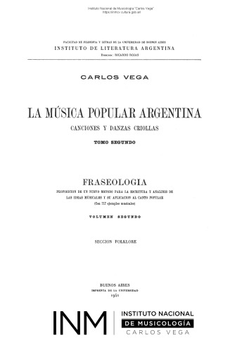 La música popular argentina - Canciones y danzas criollas